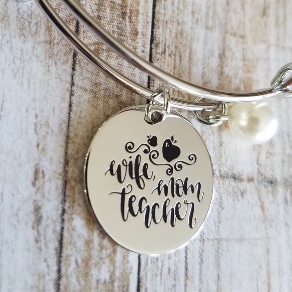 WIFE MOM TEACHER bracelet